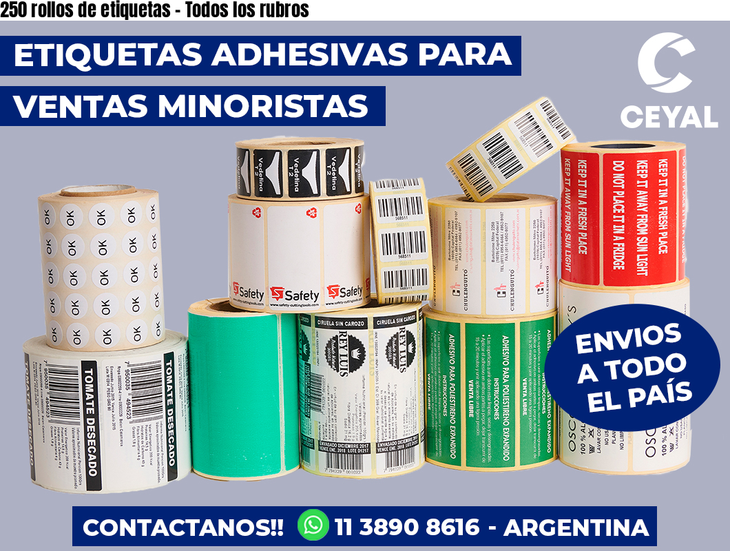 250 rollos de etiquetas - Todos los rubros