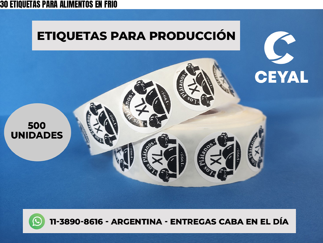 30 ETIQUETAS PARA ALIMENTOS EN FRIO