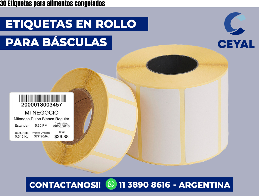 30 Etiquetas para alimentos congelados