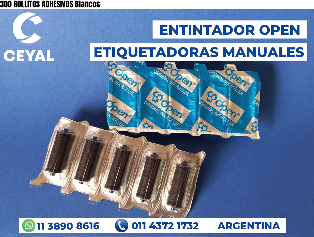 300 ROLLITOS ADHESIVOS Blancos