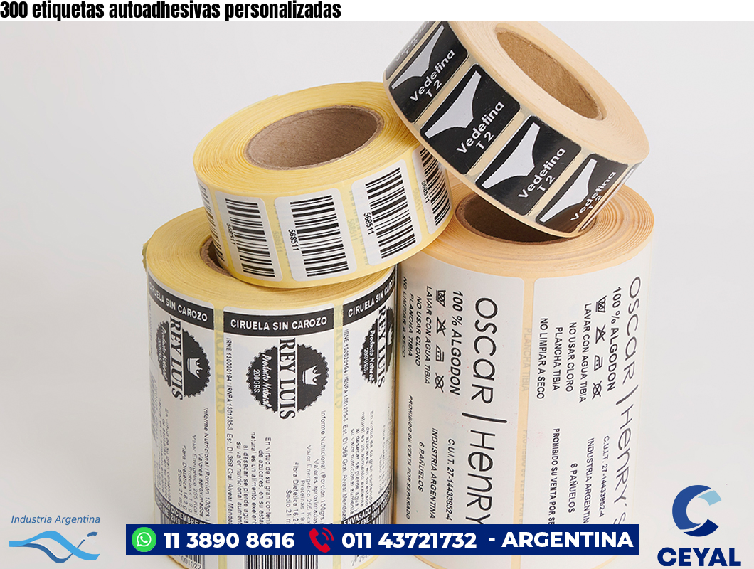 300 etiquetas autoadhesivas personalizadas