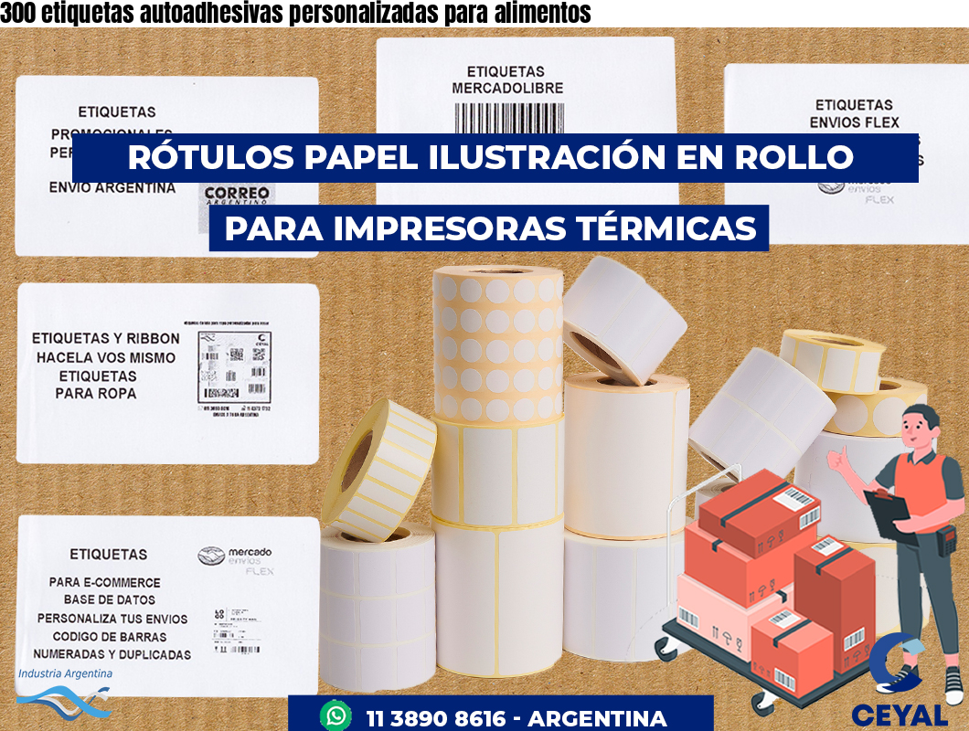300 etiquetas autoadhesivas personalizadas para alimentos