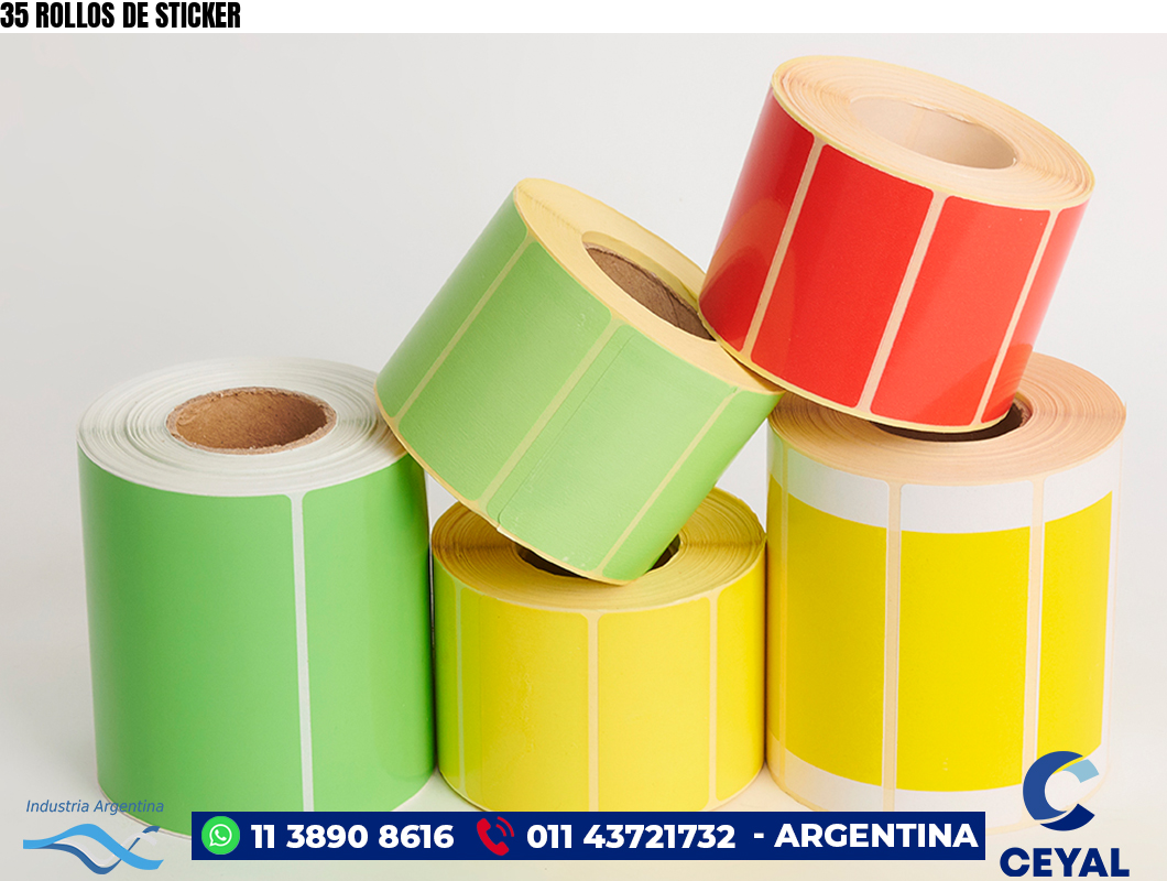 35 ROLLOS DE STICKER