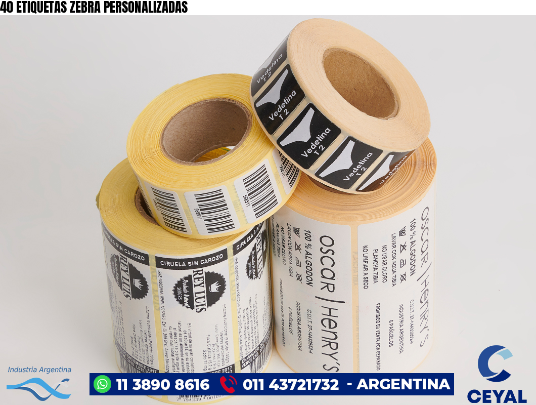 40 ETIQUETAS ZEBRA PERSONALIZADAS