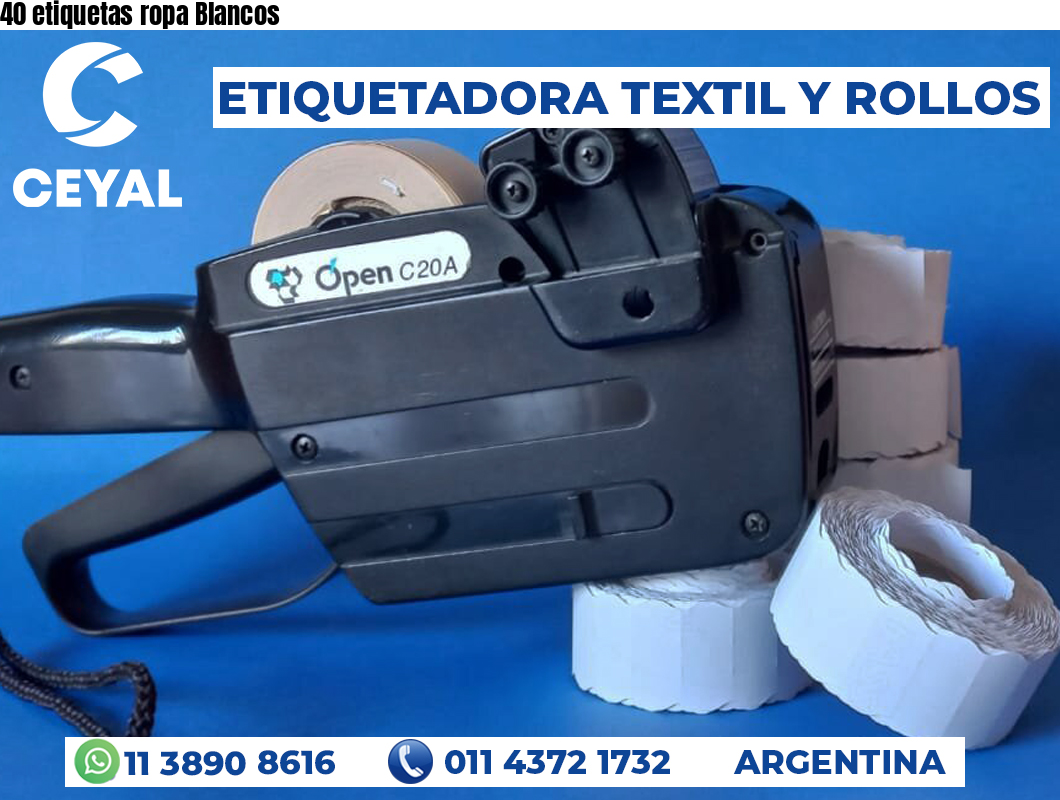 40 etiquetas ropa Blancos