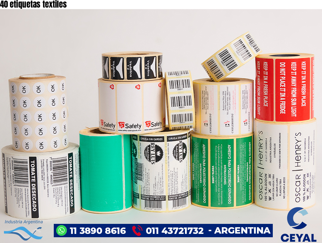 40 etiquetas textiles