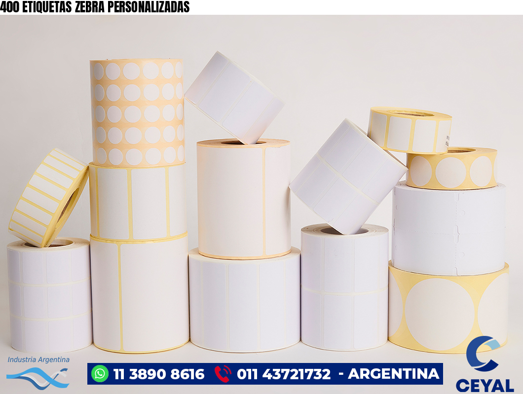 400 ETIQUETAS ZEBRA PERSONALIZADAS