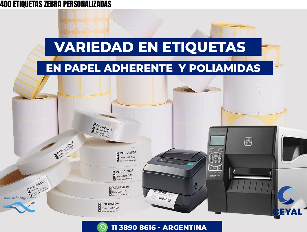 400 ETIQUETAS ZEBRA PERSONALIZADAS