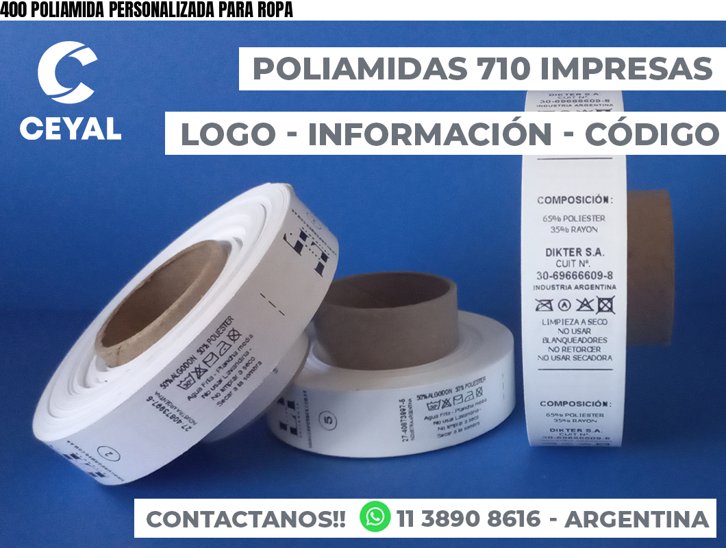 400 POLIAMIDA PERSONALIZADA PARA ROPA