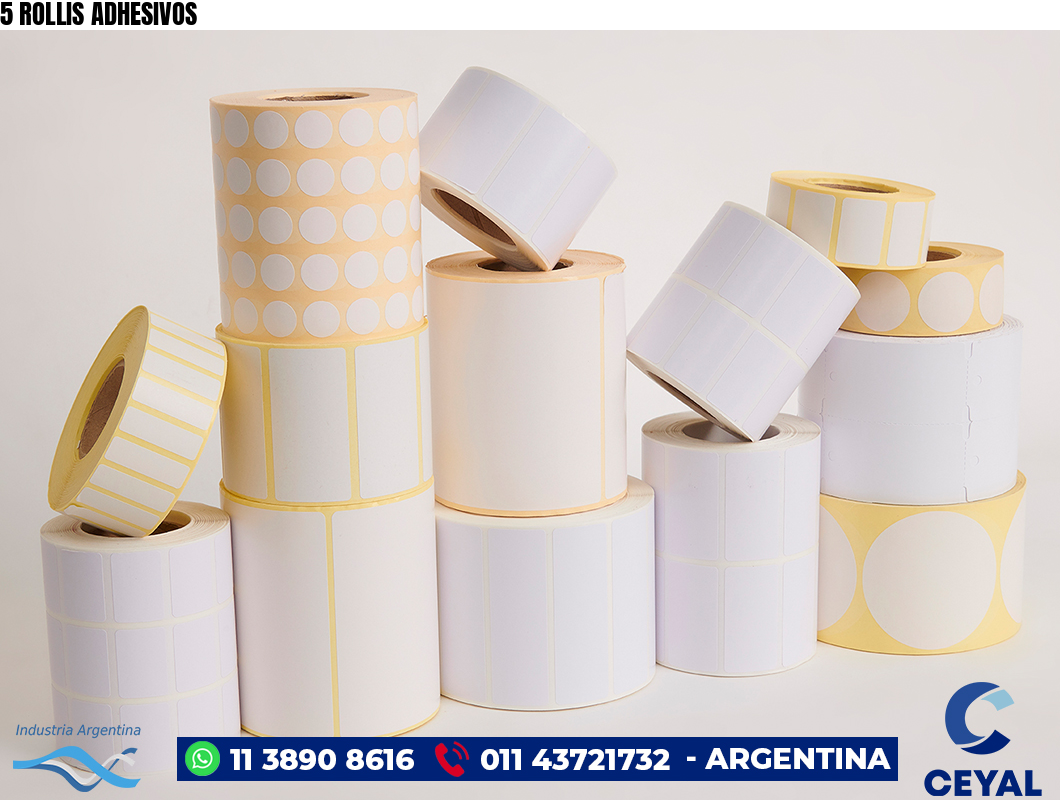 5 ROLLIS ADHESIVOS