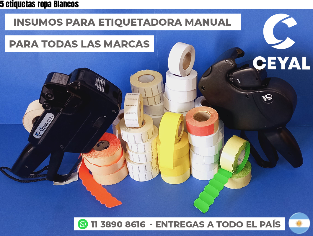 5 etiquetas ropa Blancos