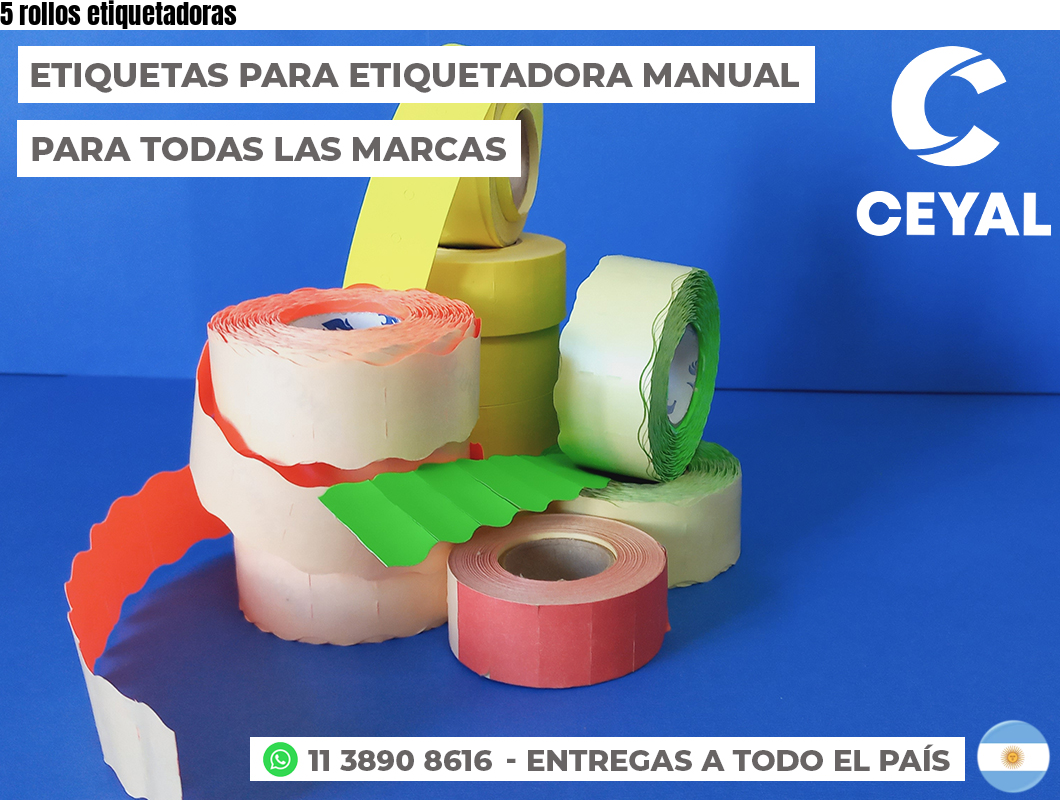5 rollos etiquetadoras