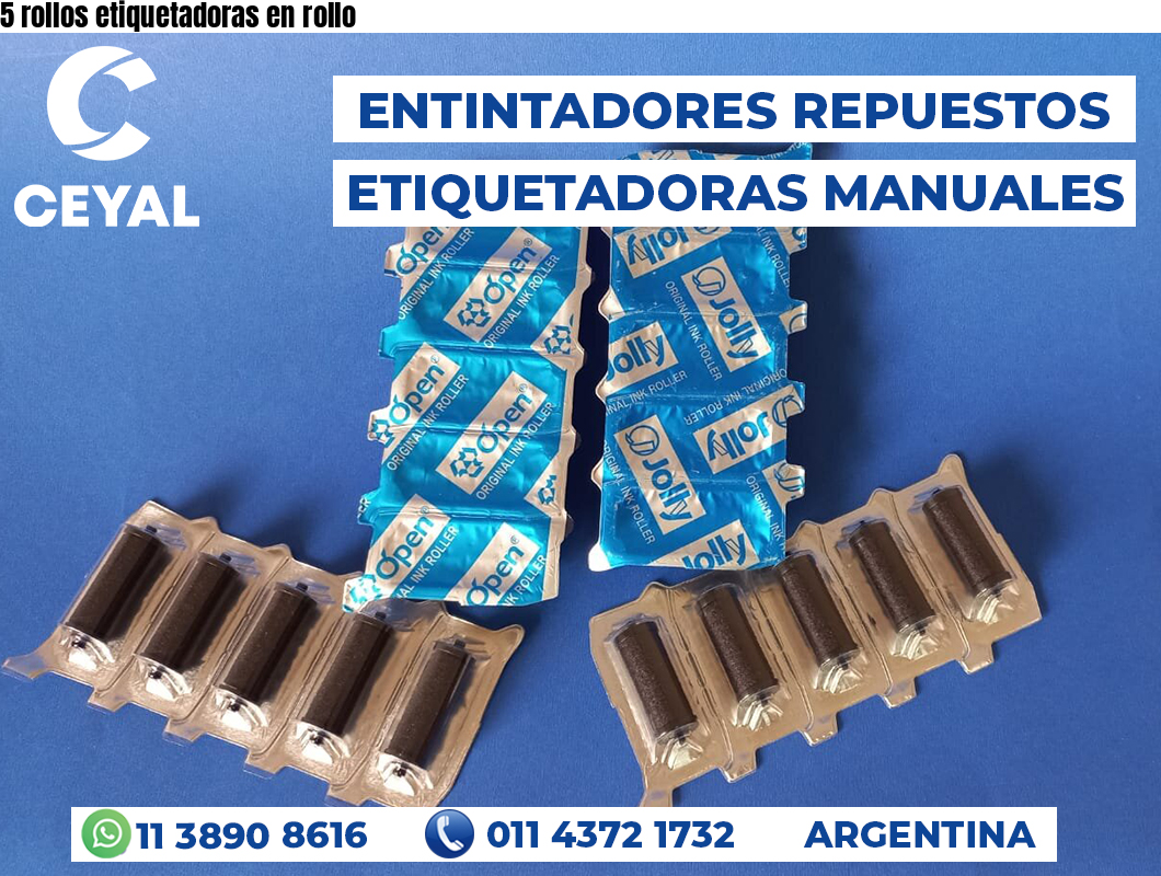 5 rollos etiquetadoras en rollo