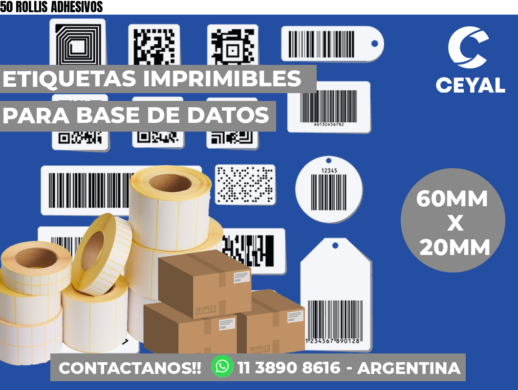 50 ROLLIS ADHESIVOS