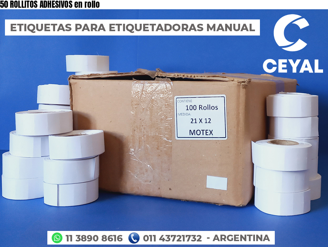 50 ROLLITOS ADHESIVOS en rollo