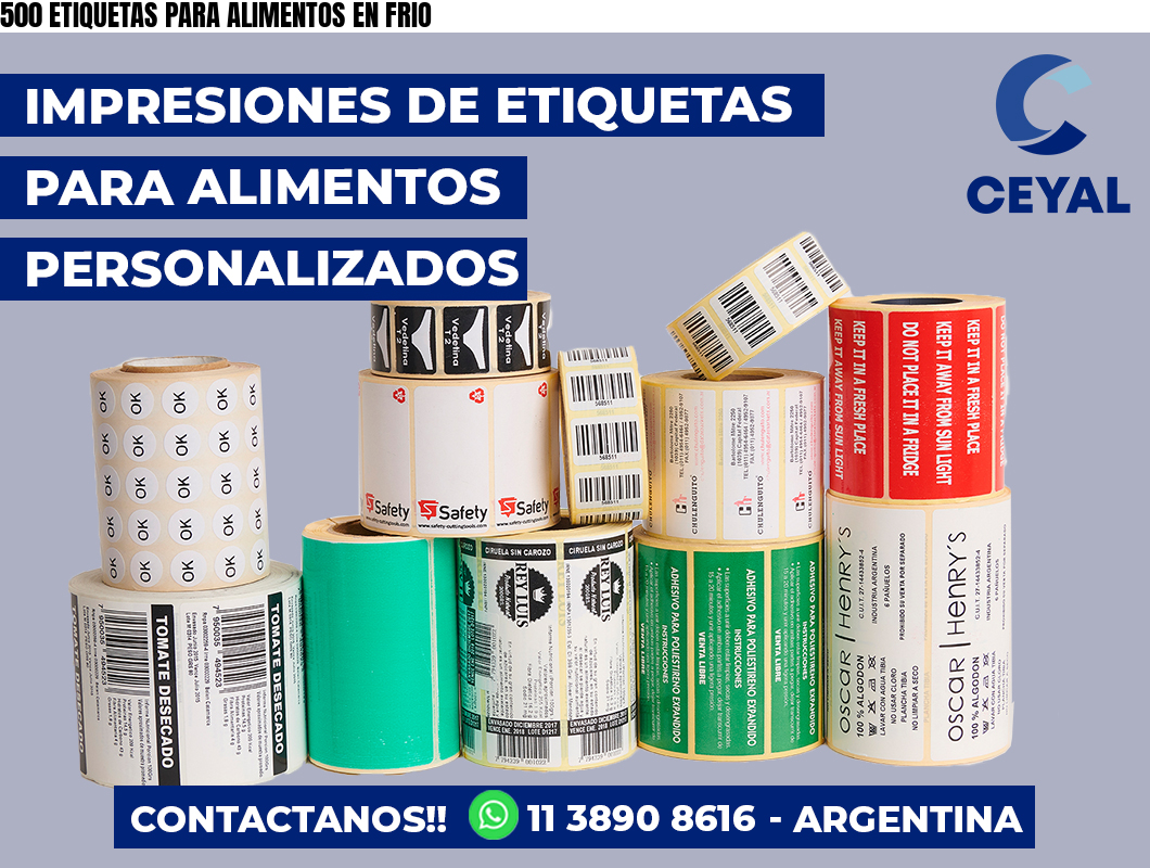 500 ETIQUETAS PARA ALIMENTOS EN FRIO