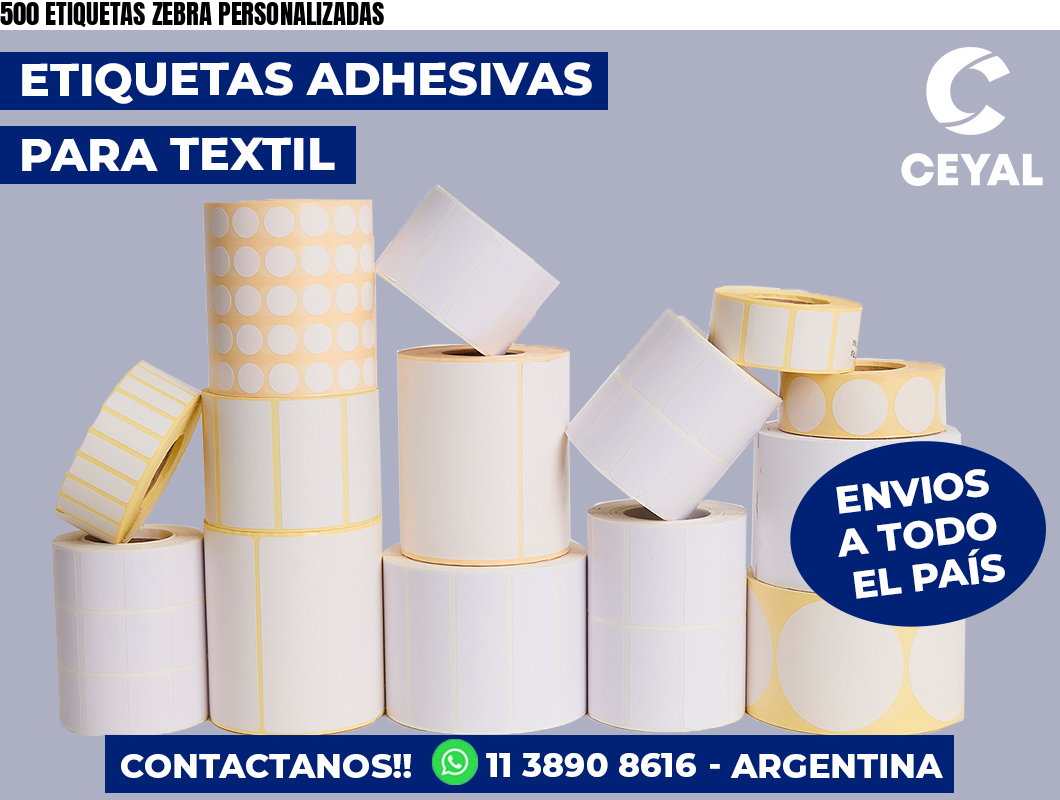 500 ETIQUETAS ZEBRA PERSONALIZADAS