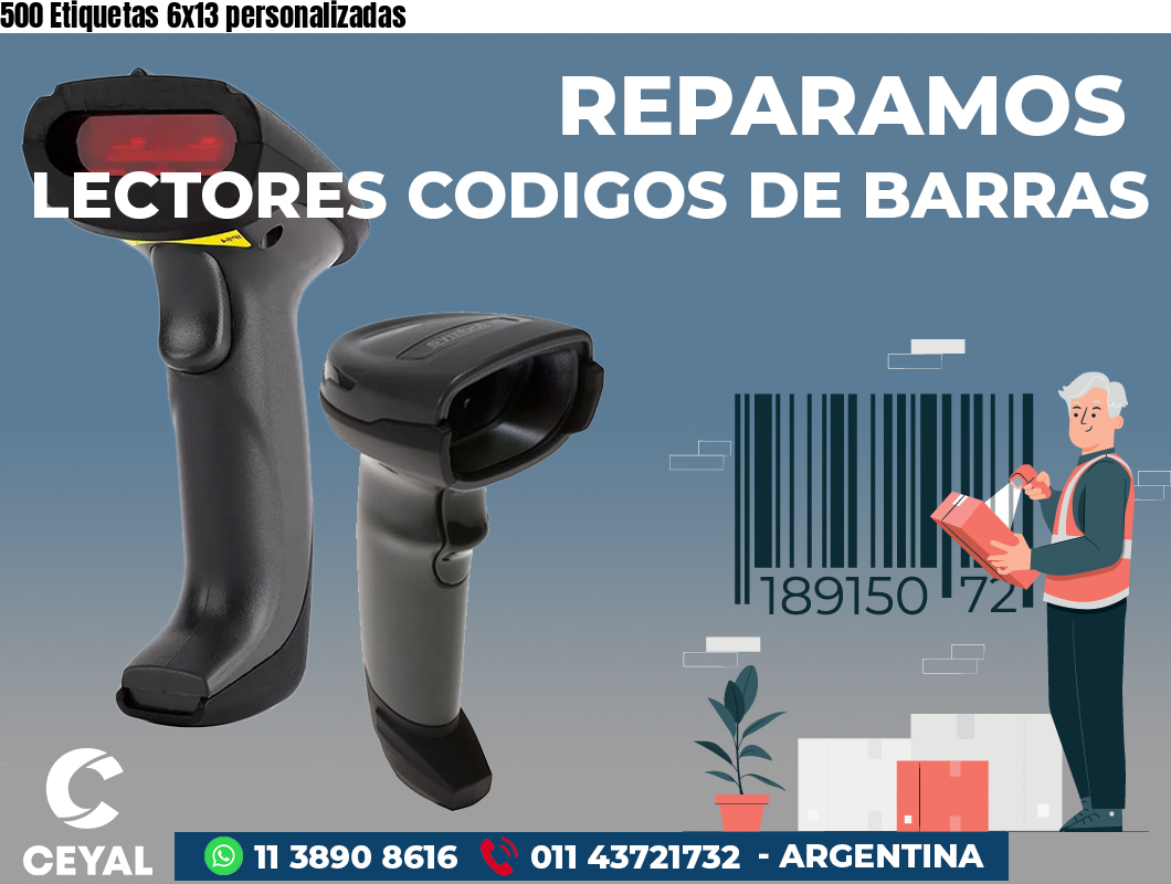 500 Etiquetas 6x13 personalizadas