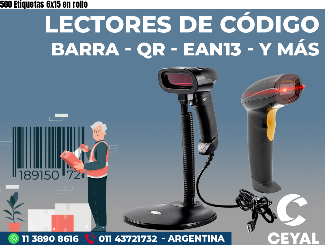 500 Etiquetas 6x15 en rollo