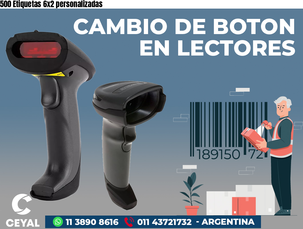 500 Etiquetas 6x2 personalizadas