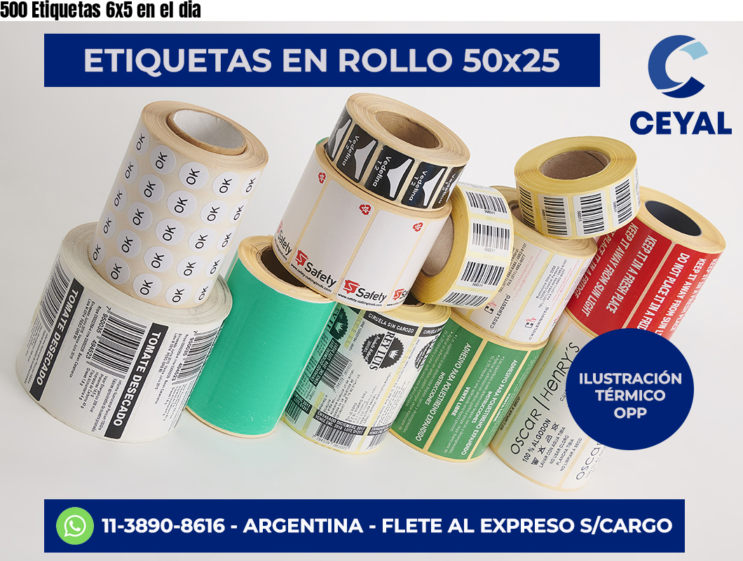500 Etiquetas 6×5 en el dia