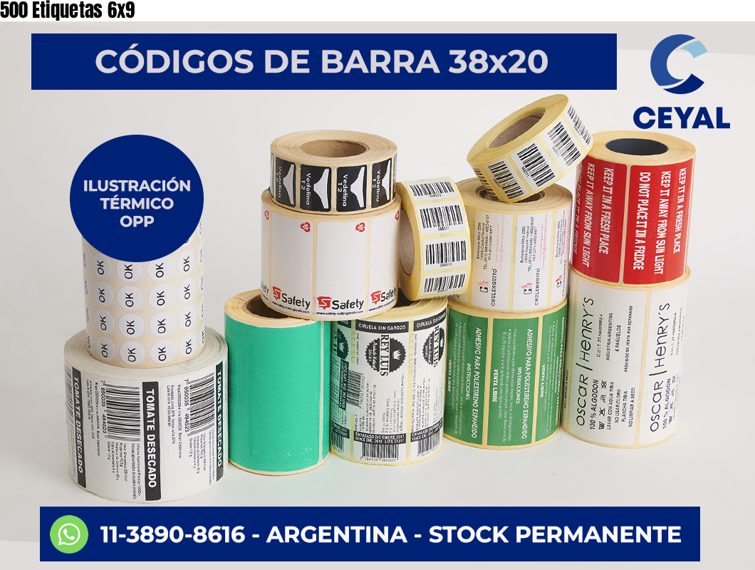 500 Etiquetas 6×9