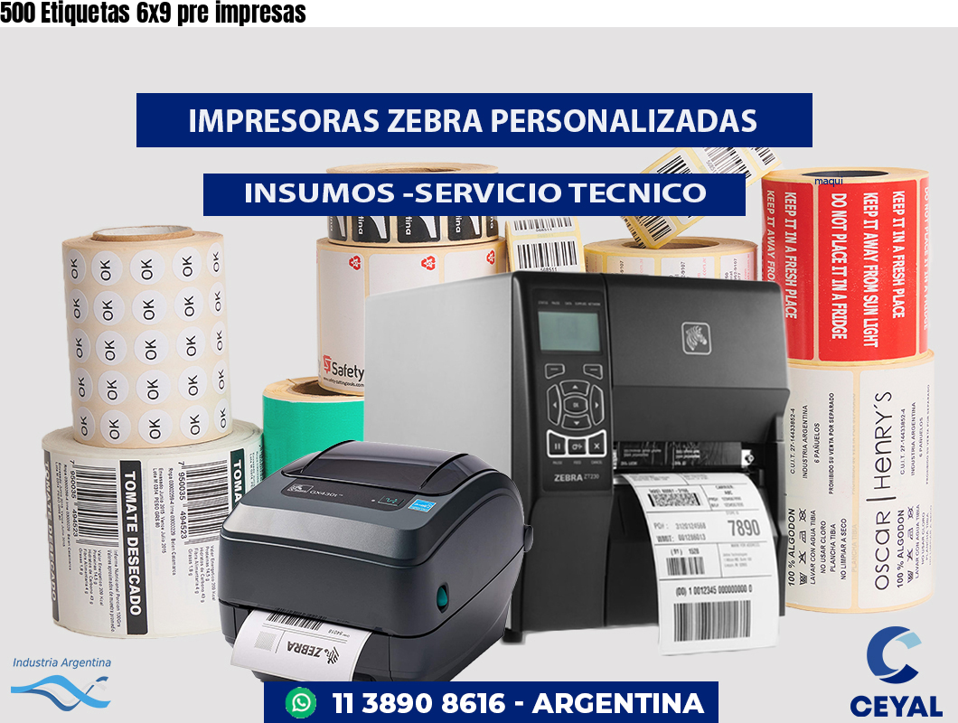 500 Etiquetas 6x9 pre impresas