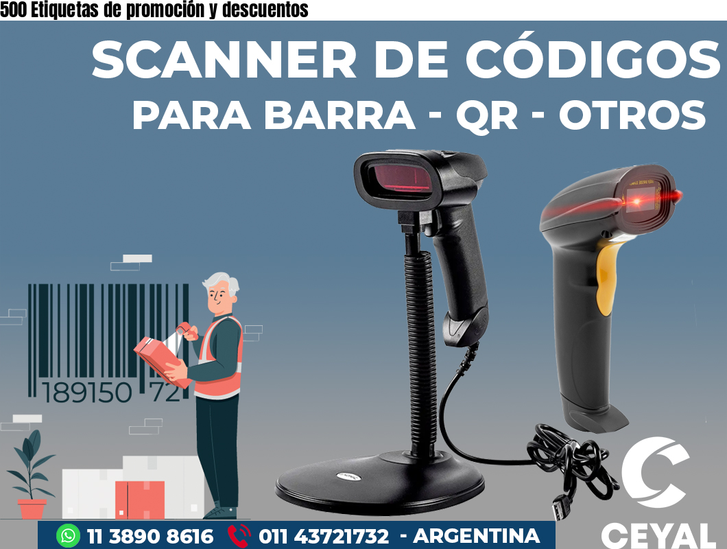 500 Etiquetas de promoción y descuentos