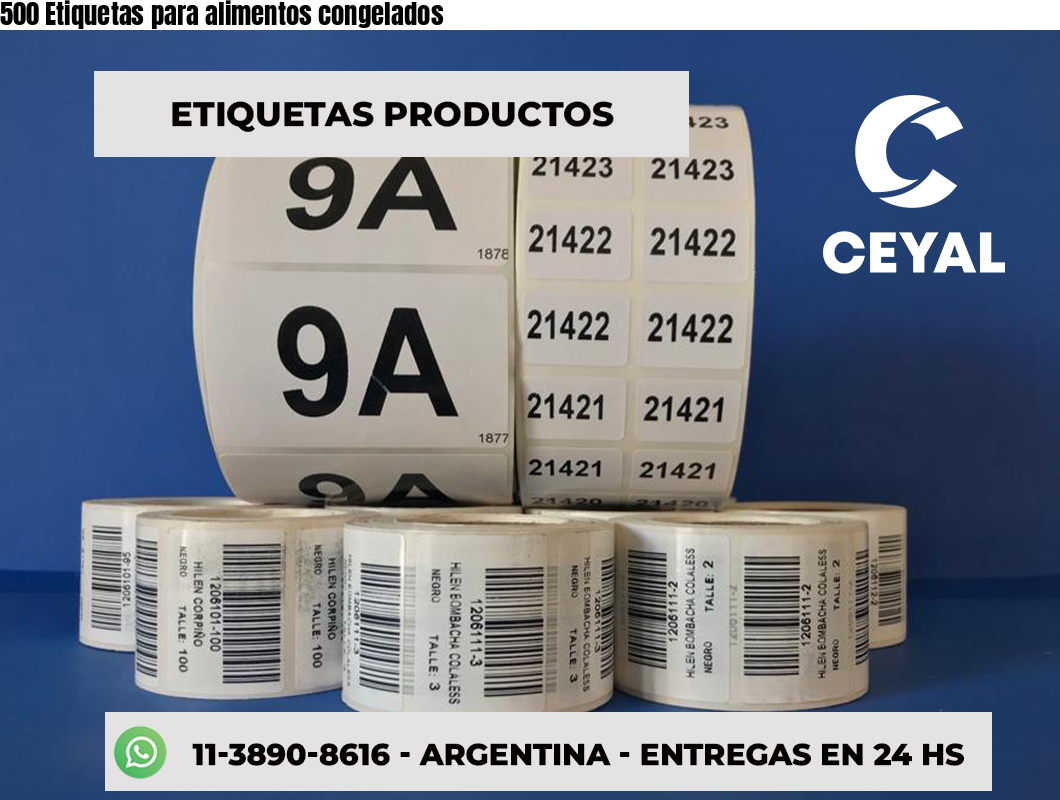 500 Etiquetas para alimentos congelados