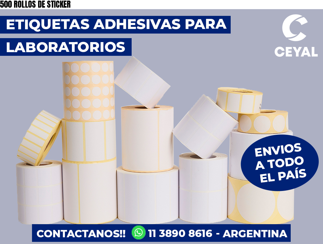 500 ROLLOS DE STICKER