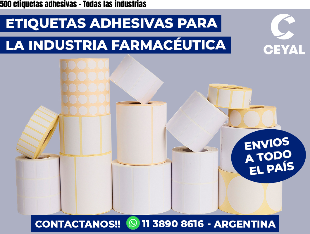 500 etiquetas adhesivas - Todas las industrias