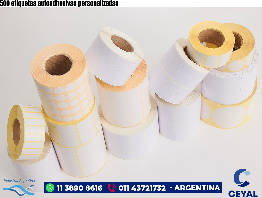 500 etiquetas autoadhesivas personalizadas