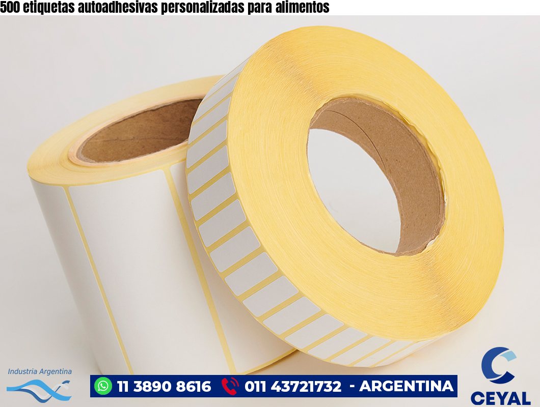 500 etiquetas autoadhesivas personalizadas para alimentos