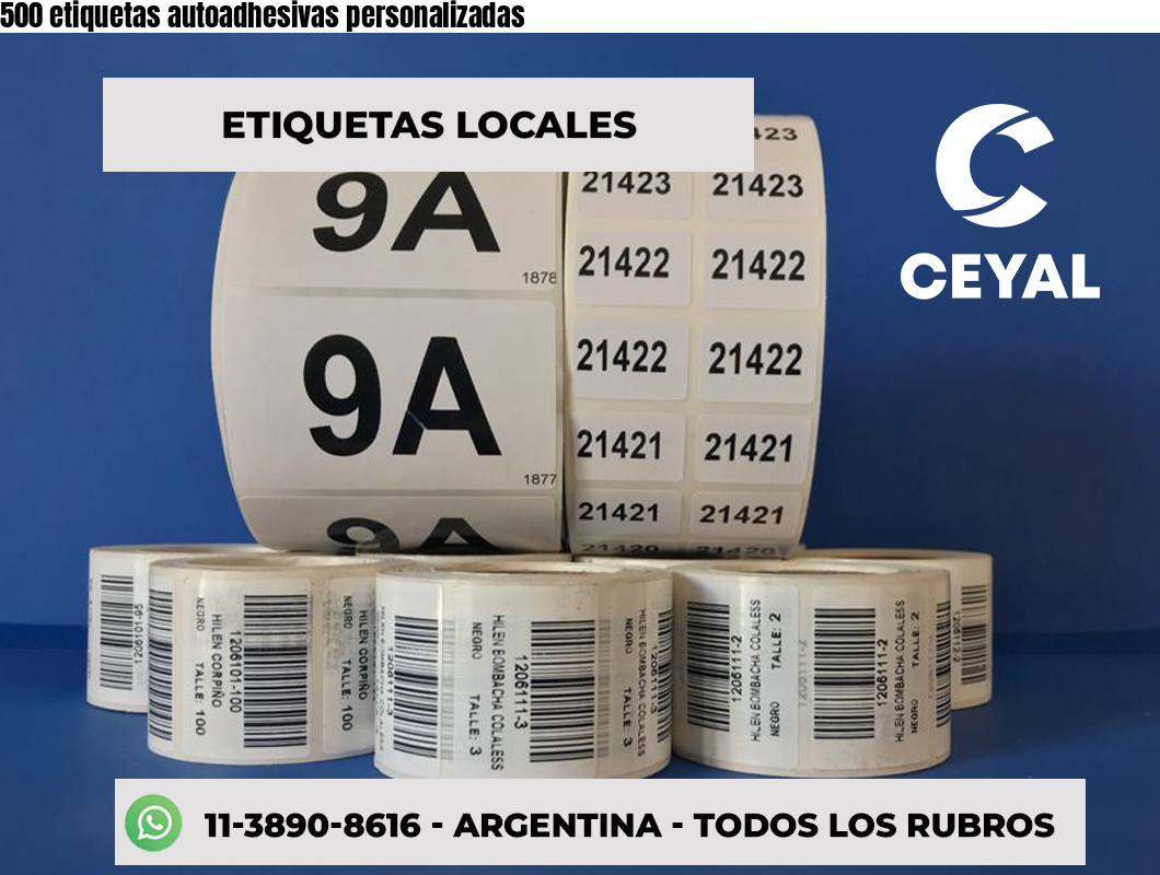 500 etiquetas autoadhesivas personalizadas