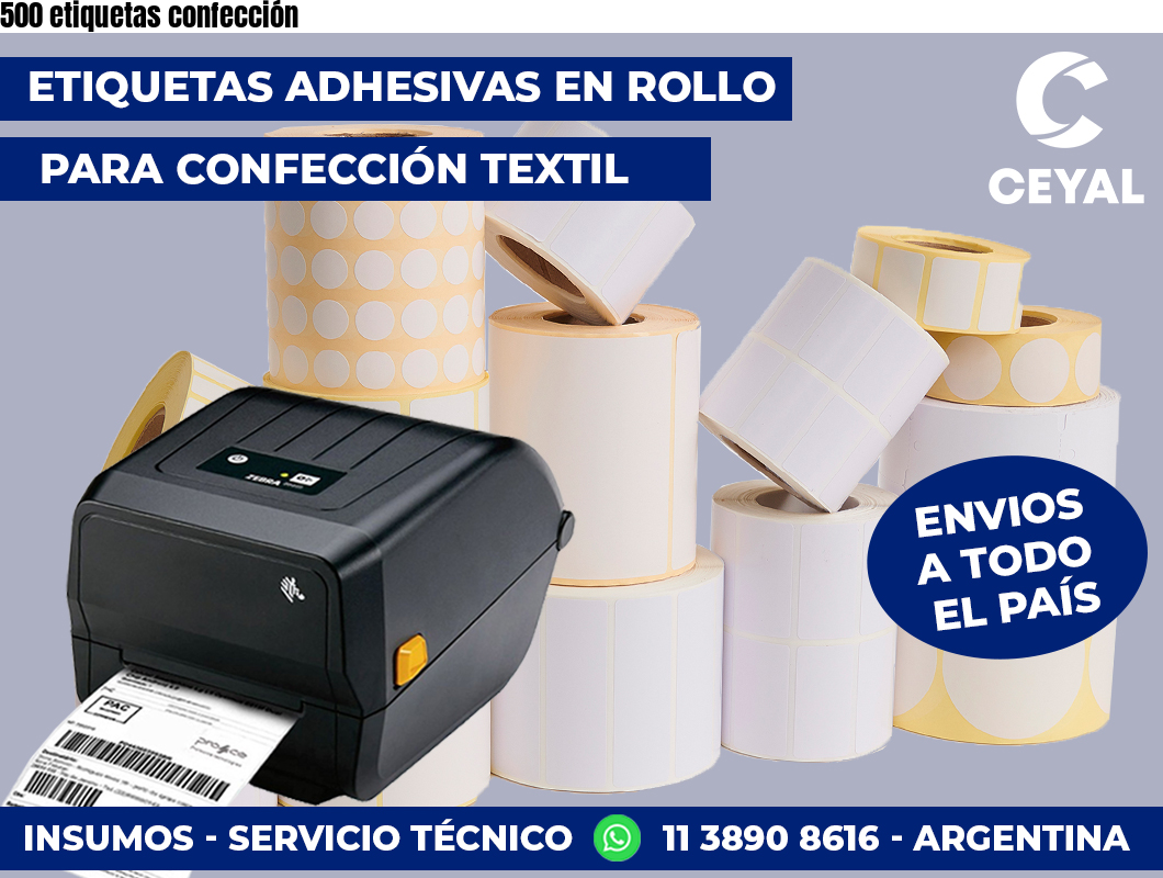 500 etiquetas confección