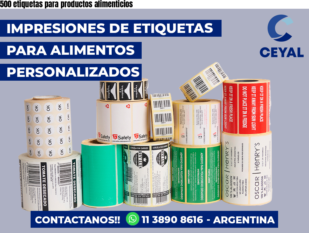 500 etiquetas para productos alimenticios