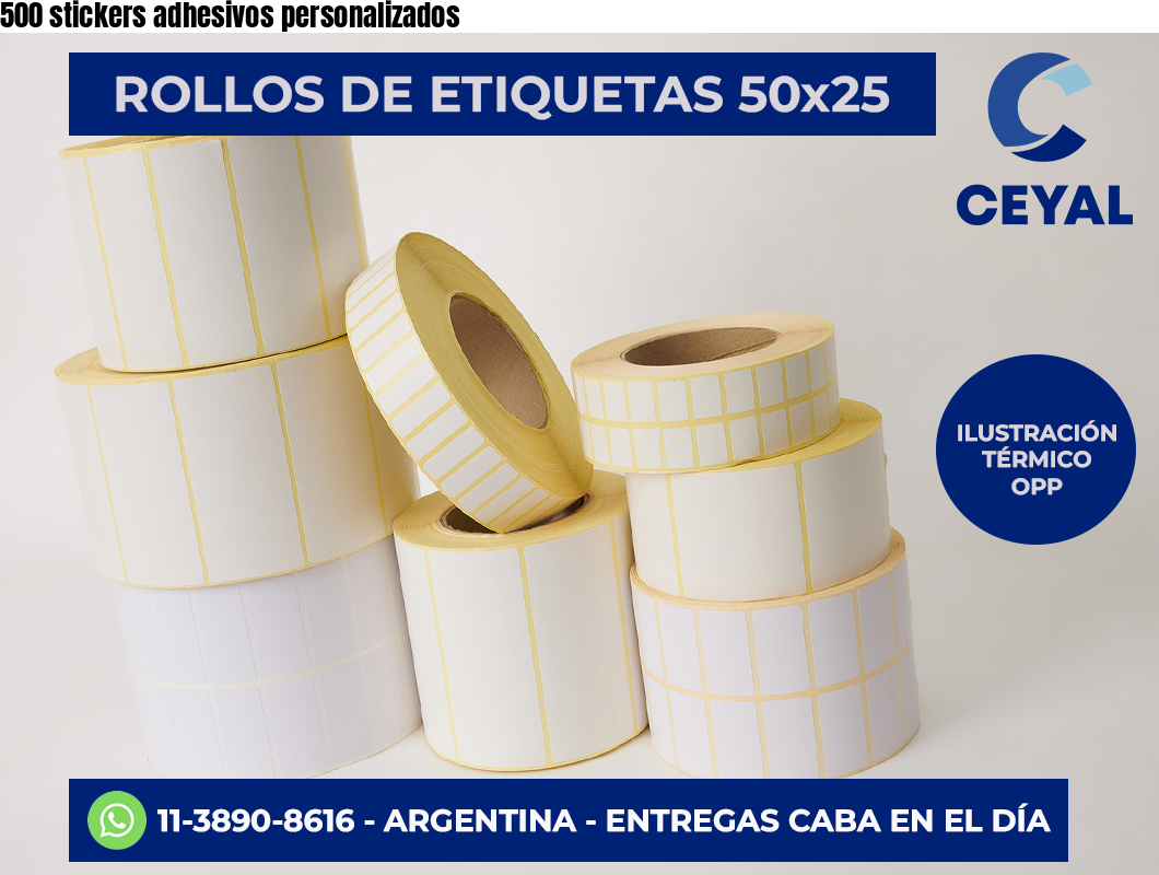 500 stickers adhesivos personalizados