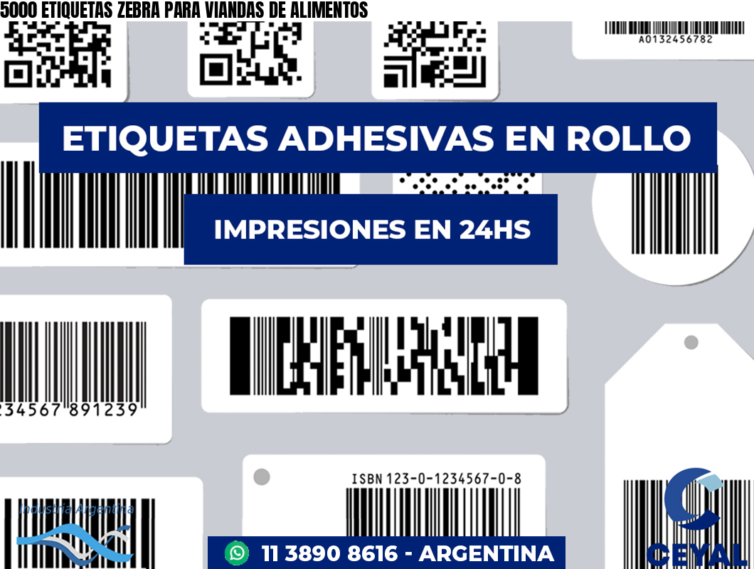 5000 ETIQUETAS ZEBRA PARA VIANDAS DE ALIMENTOS