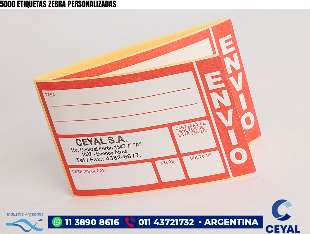 5000 ETIQUETAS ZEBRA PERSONALIZADAS