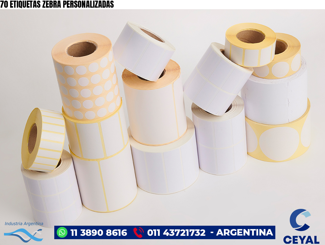 70 ETIQUETAS ZEBRA PERSONALIZADAS
