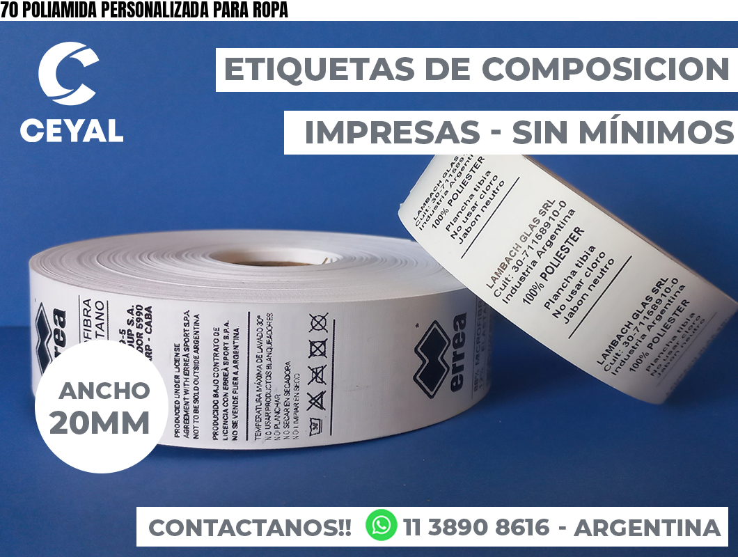 70 POLIAMIDA PERSONALIZADA PARA ROPA