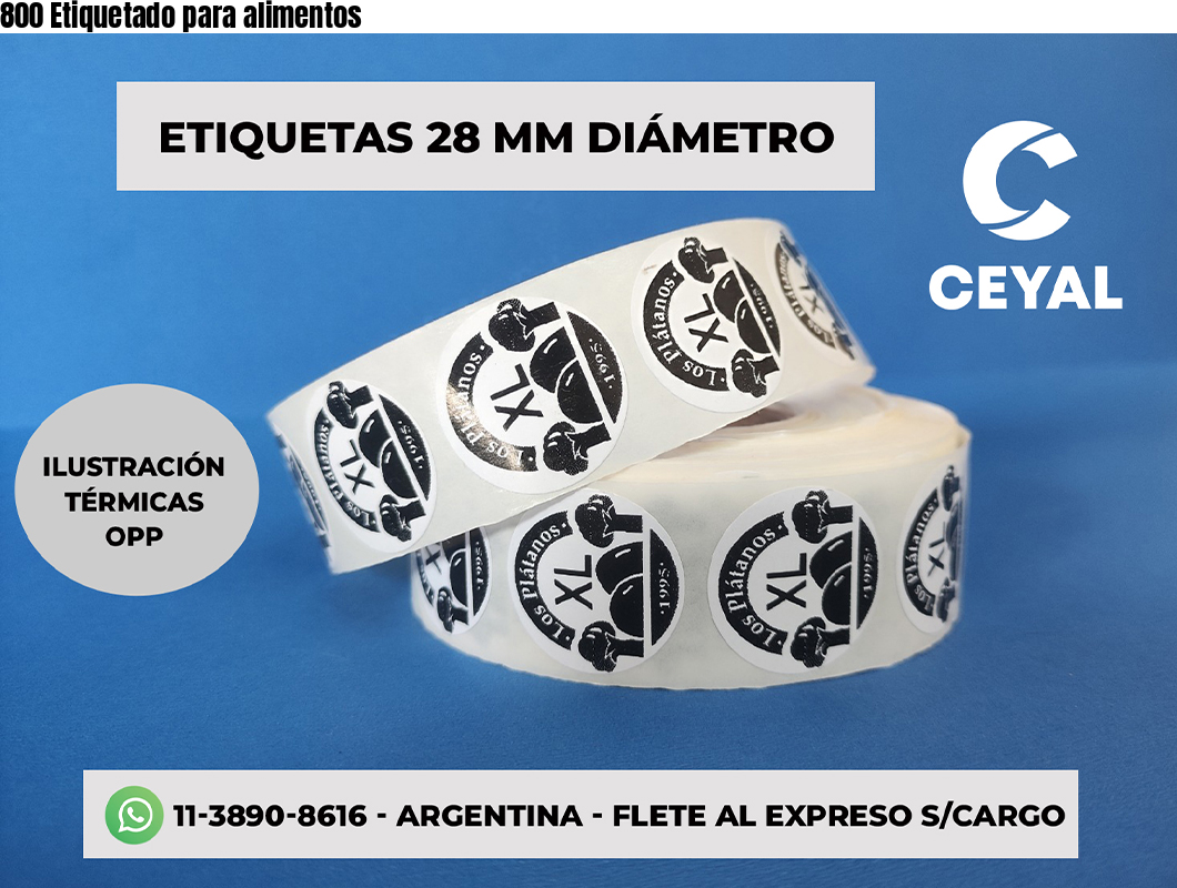 800 Etiquetado para alimentos