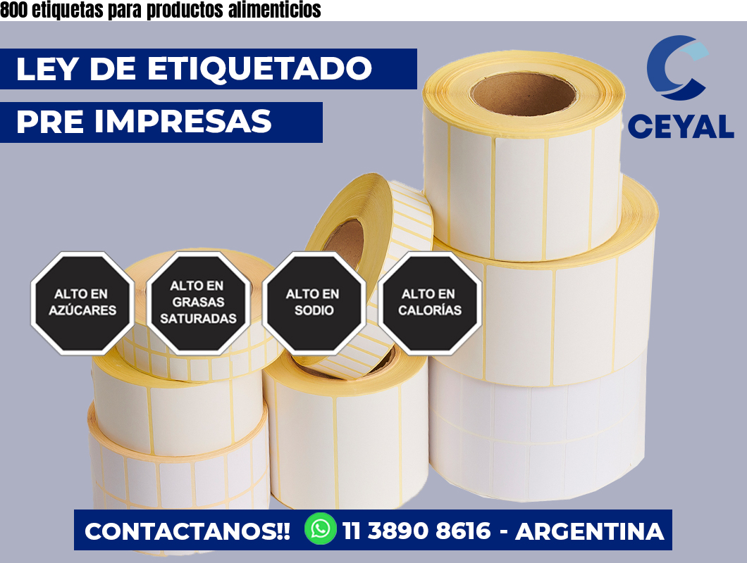 800 etiquetas para productos alimenticios