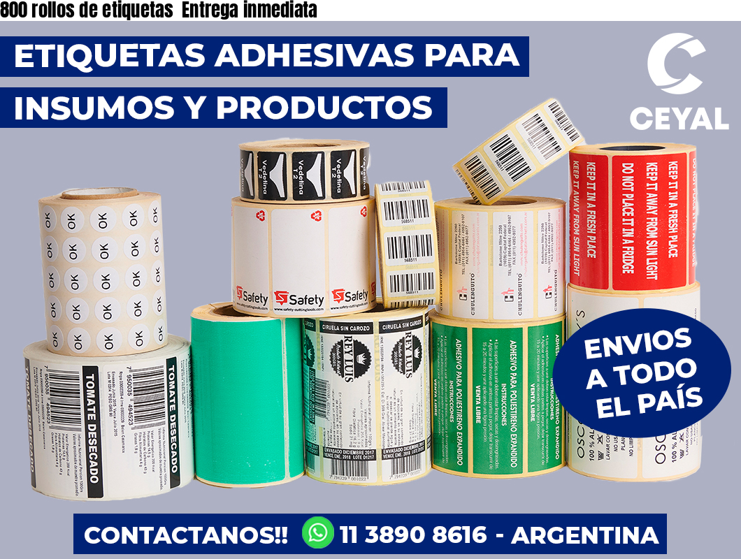 800 rollos de etiquetas Entrega inmediata