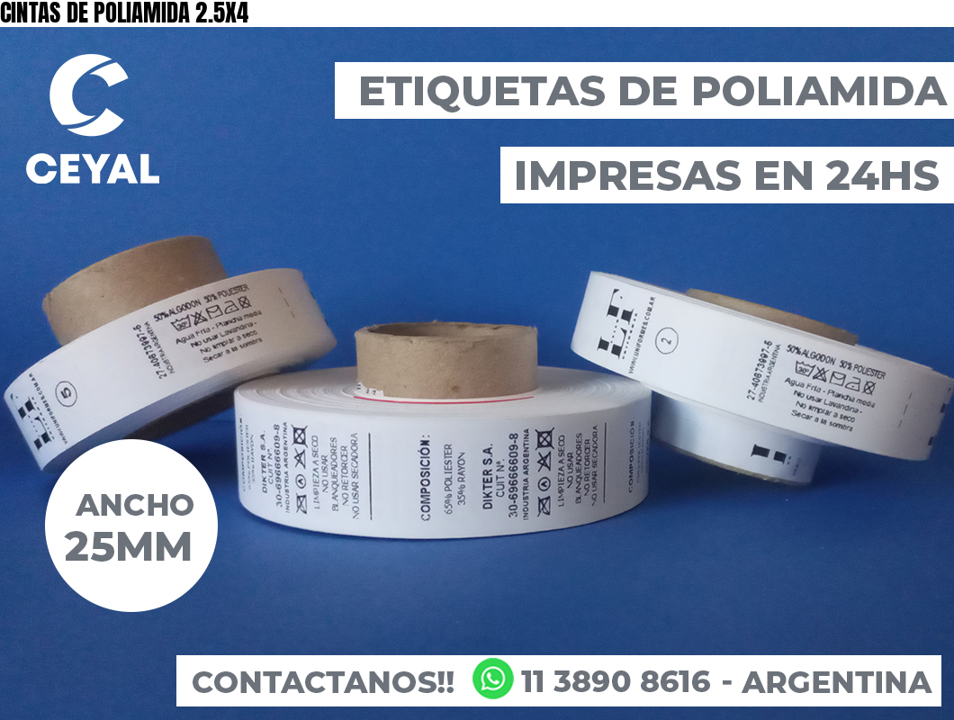 CINTAS DE POLIAMIDA 2.5X4