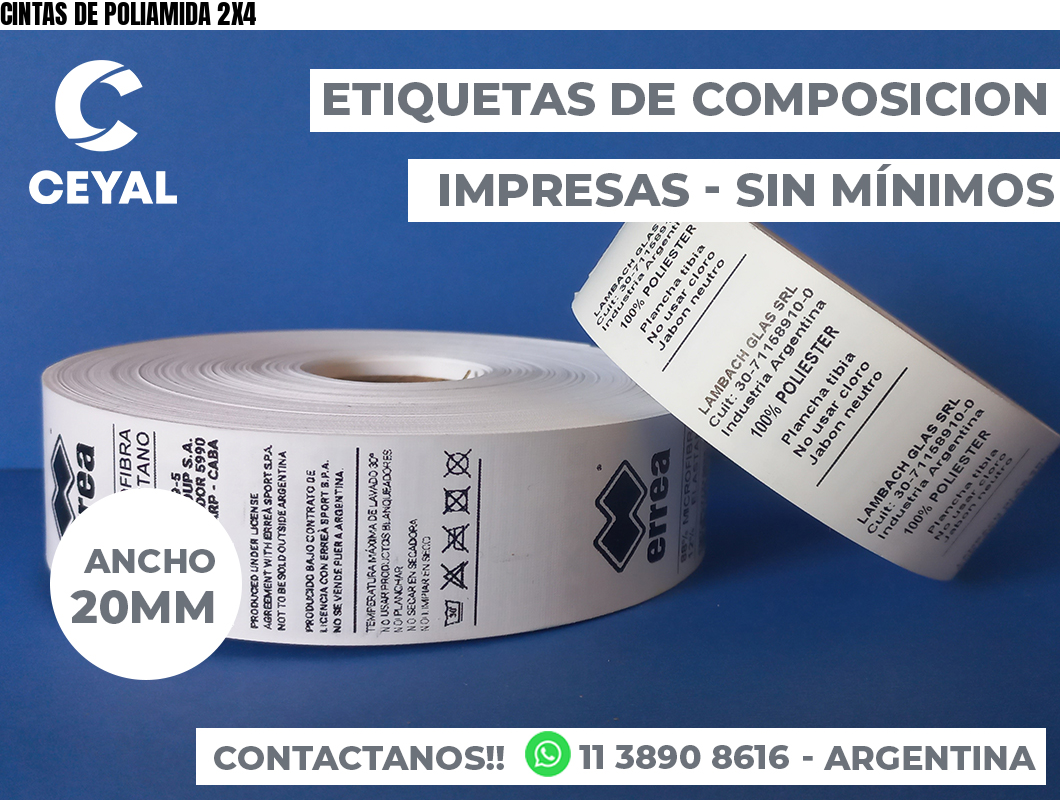 CINTAS DE POLIAMIDA 2X4
