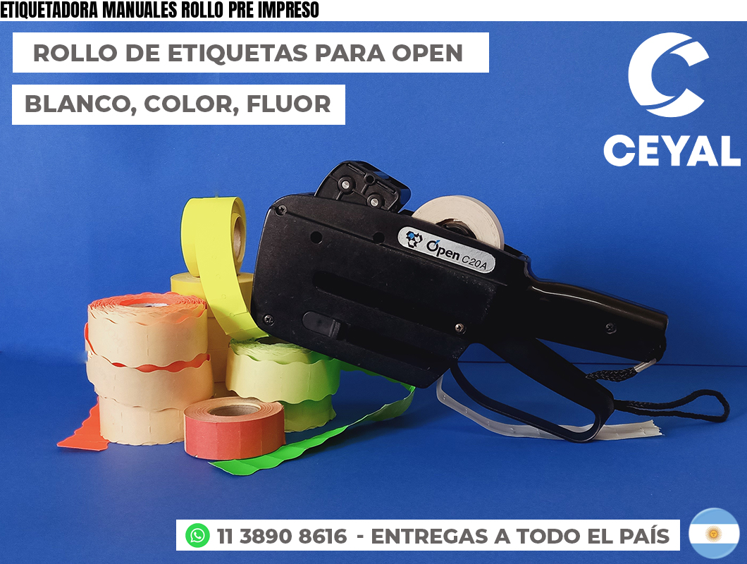 ETIQUETADORA MANUALES ROLLO PRE IMPRESO