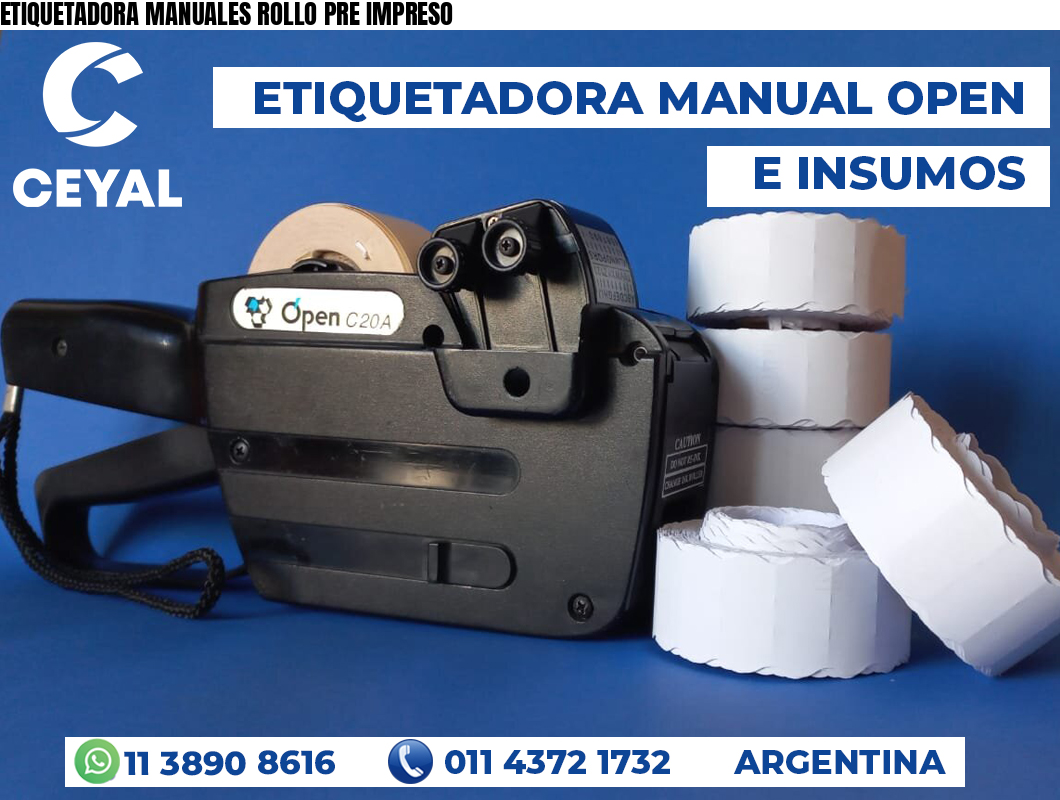 ETIQUETADORA MANUALES ROLLO PRE IMPRESO