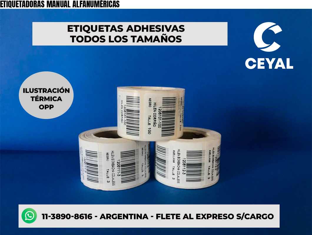 ETIQUETADORAS MANUAL ALFANUMÉRICAS