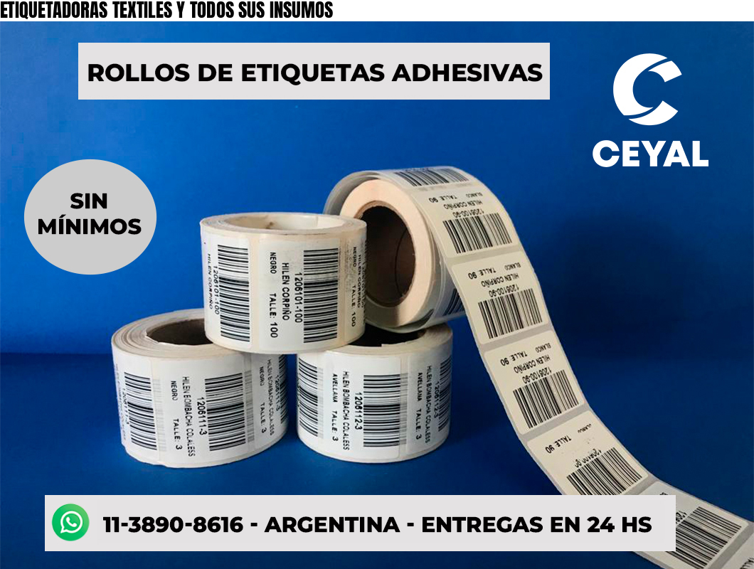 ETIQUETADORAS TEXTILES Y TODOS SUS INSUMOS